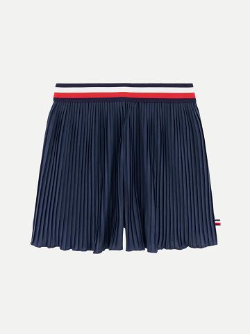 Navy Tommy Hilfiger Big Pleated Skort Skorts | NZ_G1175