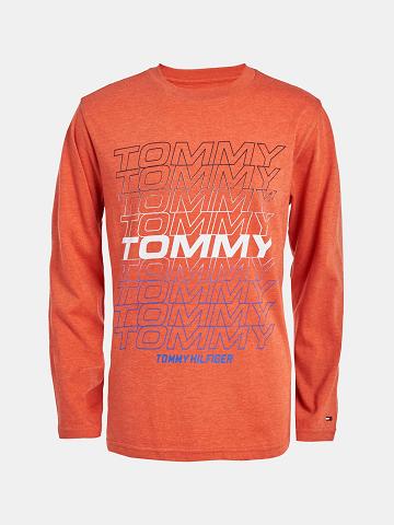 Orange Tommy Hilfiger Big Tommy Long-Sleeve T Shirts | NZ_B2165