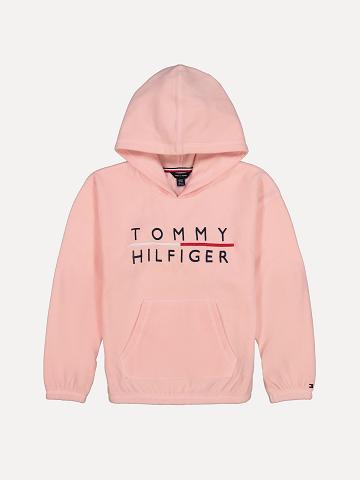 Pink Tommy Hilfiger Big Signature with Built-In Face Mask Hoodies | NZ_G1092