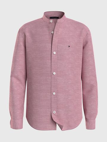 Pink Tommy Hilfiger Cotton-Linen Shirts | NZ_B2077