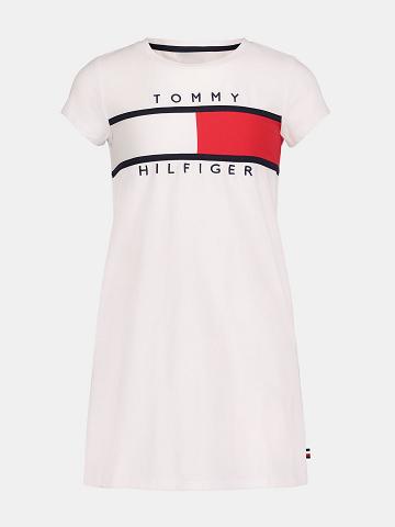 Pink Tommy Hilfiger Flag T-Shirt Dresses | NZ_G1058