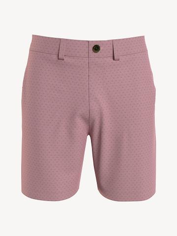 Pink Tommy Hilfiger Square print 7" Shorts | NZ_M31226