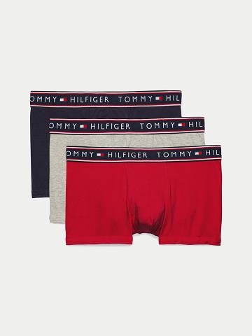 Red / Navy / Grey Tommy Hilfiger Cotton stretch trunk 3pk Trunks | NZ_M31510