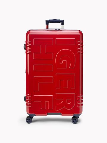 Red Tommy Hilfiger 28" Signature Spinner Suitcases | NZ_M31761