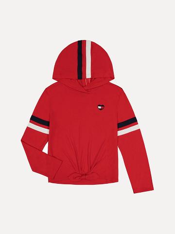 Red Tommy Hilfiger Big Heart Hoodies | NZ_G1090