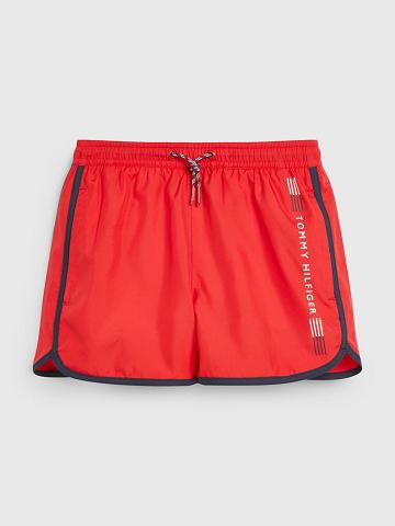 Red Tommy Hilfiger Solid Trunk Swimwear | NZ_B2152