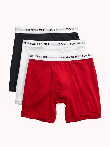 Red / White / Navy Tommy Hilfiger Classic cotton boxer brief 3pk Boxer Briefs | NZ_M31577