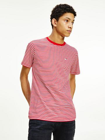 Red / White Tommy Hilfiger Organic cotton classics stripe T Shirts | NZ_M31059