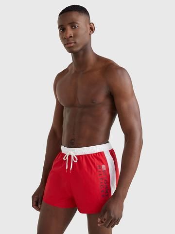 Red / White Tommy Hilfiger Regular fit hilfiger swim trunk Swimwear | NZ_M31107