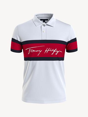 White / Multicolor Tommy Hilfiger Slim fit signature colorblock Polos | NZ_M31310