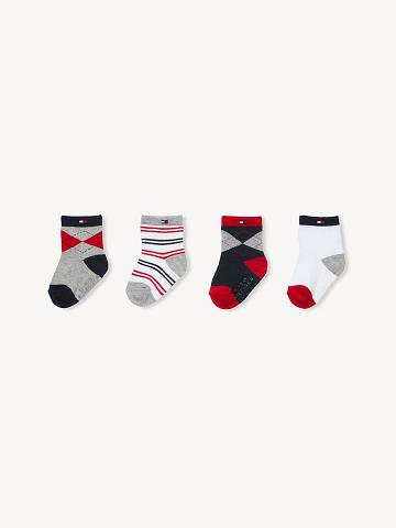 White Tommy Hilfiger Babies' 4PK Socks | NZ_B2285