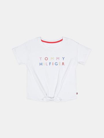 White Tommy Hilfiger Big Tommy Bow T Shirts | NZ_G1236