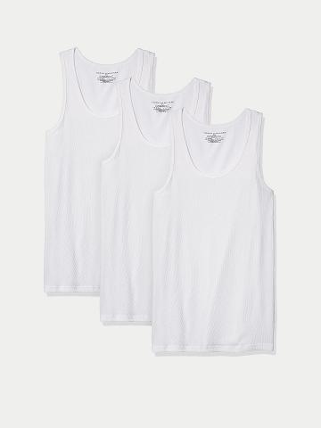 White Tommy Hilfiger Cotton classics tank 3pk T Shirts | NZ_M31021