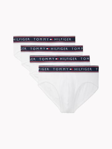 White Tommy Hilfiger Cotton stretch brief 4pk Briefs | NZ_M31546