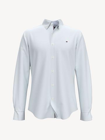 White Tommy Hilfiger Custom fit essential stretch solid oxford Shirts | NZ_M31248