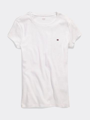 White Tommy Hilfiger Essential Favorite Crewneck T Shirts | NZ_W21442