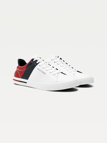 White Tommy Hilfiger Flag Sneakers | NZ_M31617