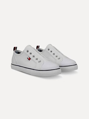 White Tommy Hilfiger Laceless Sneakers | NZ_B2240