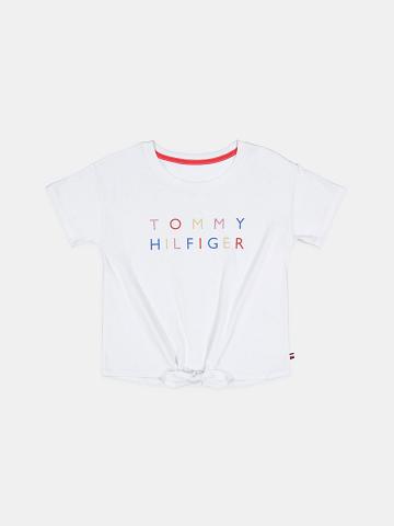 White Tommy Hilfiger Little Tommy Bow T Shirts | NZ_G1251