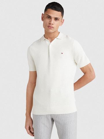 White Tommy Hilfiger Regular fit knit Polos | NZ_M31297