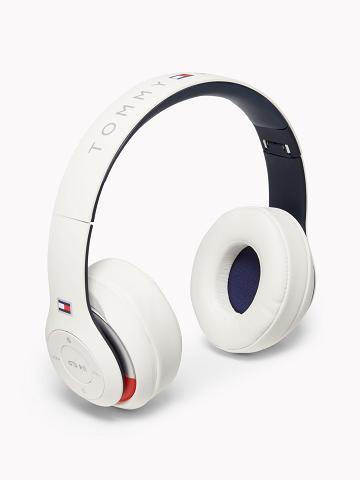 White Tommy Hilfiger TH Wireless Headphones Technology | NZ_M31796