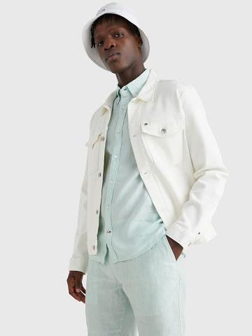 White Tommy Hilfiger White denim trucker Jackets | NZ_M31431